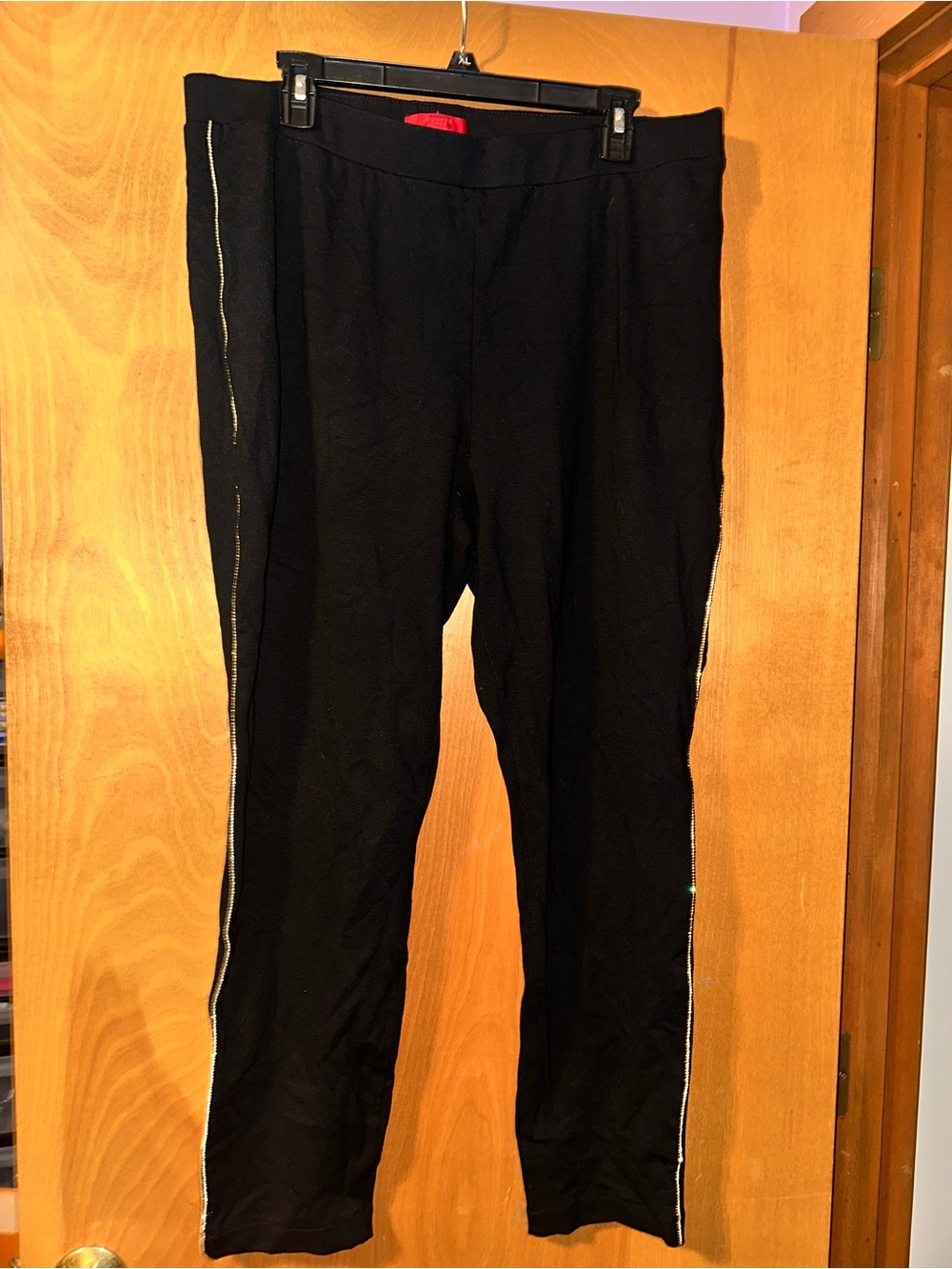 Jennifer Lopez Black Leggings with Rhinestones